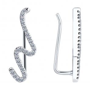 Серебряные серьги SOKOLOV с фианитом 94026286-91 фото