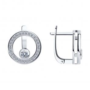Серебряные серьги SOKOLOV с фианитом 94026304-91 фото