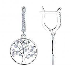 Серебряные серьги SOKOLOV с фианитом 94026317-91 фото