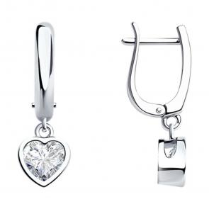 Серебряные серьги SOKOLOV с фианитом 94026325-91 фото