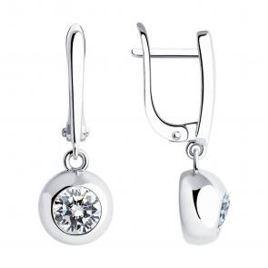 Серебряные серьги SOKOLOV с фианитом 94026331-91 фото