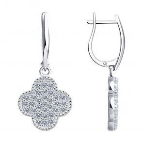 Серебряные серьги SOKOLOV с фианитом 94026337-91 фото