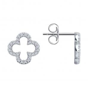 Серебряные серьги SOKOLOV с фианитом 94026360-91 фото