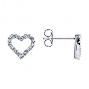 Серебряные серьги SOKOLOV с фианитом 94026362-91 фото