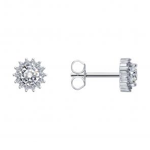 Серебряные серьги SOKOLOV с фианитом 94026388-91 фото