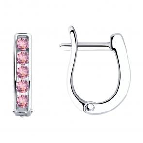 Серебряные серьги SOKOLOV с фианитом 94026403 фото