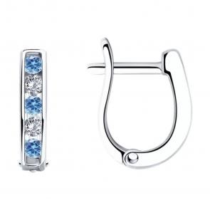 Серебряные серьги SOKOLOV с фианитом 94026406-91 фото