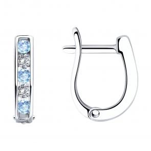 Серебряные серьги SOKOLOV с фианитом 94026406 фото