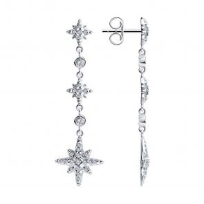 Серебряные серьги SOKOLOV с фианитом 94026412-91 фото