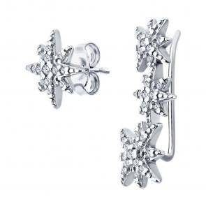 Серебряные серьги SOKOLOV с фианитом 94026413-91 фото