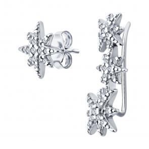 Серебряные серьги SOKOLOV с фианитом 94026413 фото