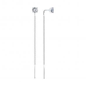 Серебряные серьги SOKOLOV с фианитом 94026414-91 фото