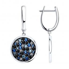 Серебряные серьги SOKOLOV с фианитом 94026419 фото