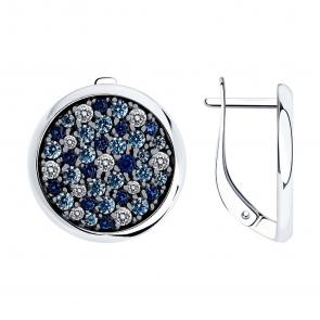 Серебряные серьги SOKOLOV с фианитом 94026431 фото