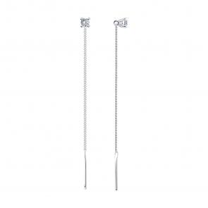 Серебряные серьги SOKOLOV с фианитом 94026437-91 фото