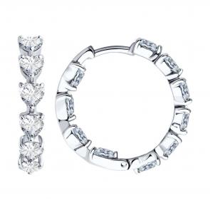 Серебряные серьги SOKOLOV с фианитом 94026438 фото