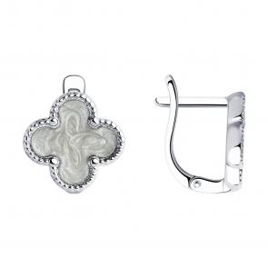 Серебряные серьги SOKOLOV с эмалью 94026443 фото