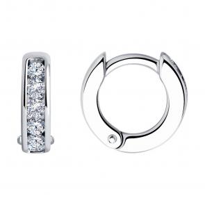 Серебряные серьги SOKOLOV с фианитом 94026444-91 фото