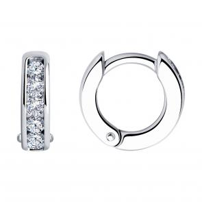 Серебряные серьги SOKOLOV с фианитом 94026444 фото