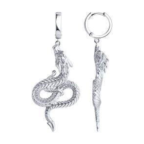 Серебряные серьги Символ года Дракон SOKOLOV 94026448 фото