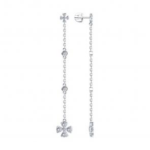 Серебряные серьги SOKOLOV с фианитом 94026480 фото