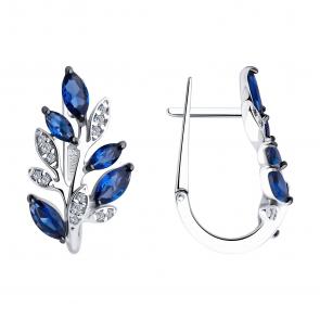 Серебряные серьги SOKOLOV с фианитом 94026493 фото