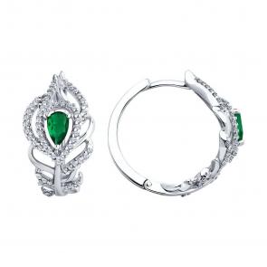 Серебряные серьги SOKOLOV с фианитом 94026502-91 фото