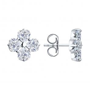 Серебряные серьги SOKOLOV с фианитом 94026509-91 фото