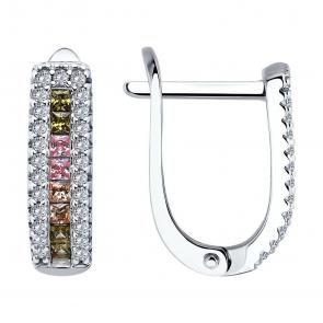 Серебряные серьги SOKOLOV с фианитом 94026518-91 фото