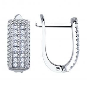 Серебряные серьги SOKOLOV с фианитом 94026519-91 фото