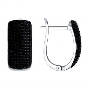 Серебряные серьги SOKOLOV с фианитом 94026520-91 фото