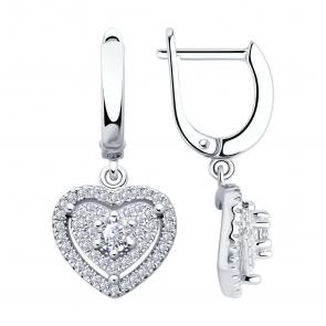 Серебряные серьги SOKOLOV с фианитом 94026530-91 фото