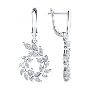 Серебряные серьги SOKOLOV с фианитом 94026541-91 фото