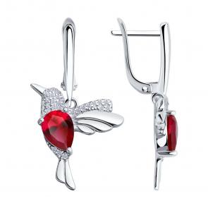 Серебряные серьги SOKOLOV с фианитом 94026543-91 фото