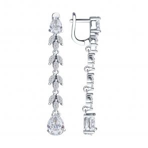 Серебряные серьги SOKOLOV с фианитом 94026557-91 фото