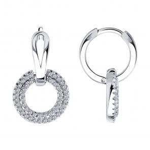 Серебряные серьги SOKOLOV с фианитом 94026564-91 фото