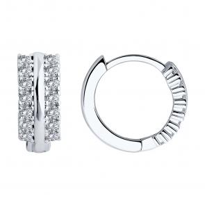 Серебряные серьги SOKOLOV с фианитом 94026569-91 фото