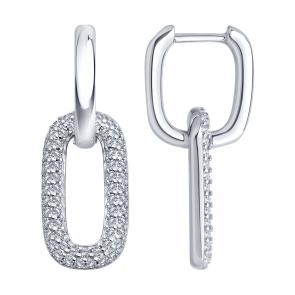 Серебряные серьги SOKOLOV с фианитом 94026578-91 фото