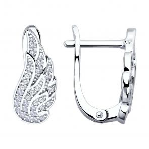 Серебряные серьги SOKOLOV с фианитом 94026602-91 фото