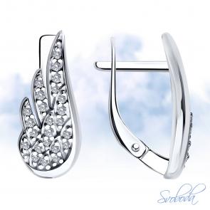 Серебряные серьги SOKOLOV с фианитом 94026611-91 фото