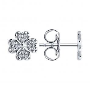 Серебряные серьги SOKOLOV с фианитом 94026642-91 фото