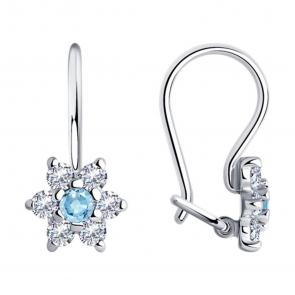 Серебряные серьги SOKOLOV с фианитом 94026644-91 фото