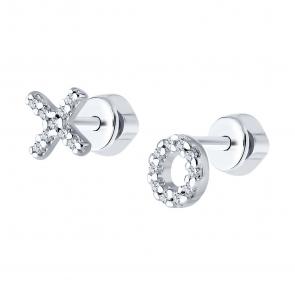 Серебряные серьги SOKOLOV с фианитом 94026666 фото