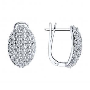 Серебряные серьги SOKOLOV с фианитом 94026675 фото