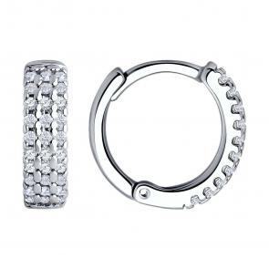 Серебряные серьги SOKOLOV с фианитом 94026691 фото