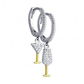 Серебряные серьги SOKOLOV с фианитом 94026712 фото