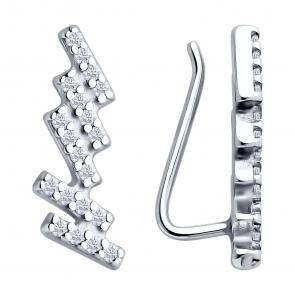 Серебряные серьги SOKOLOV с фианитом 94026714 фото