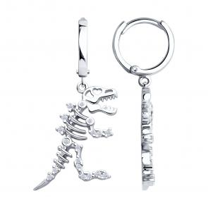 Серебряные серьги SOKOLOV с фианитом 94026716 фото