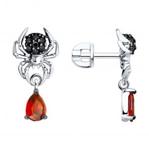 Серебряные серьги SOKOLOV с фианитом 94026719 фото