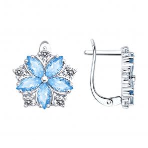 Серебряные серьги SOKOLOV с фианитом 94026730 фото